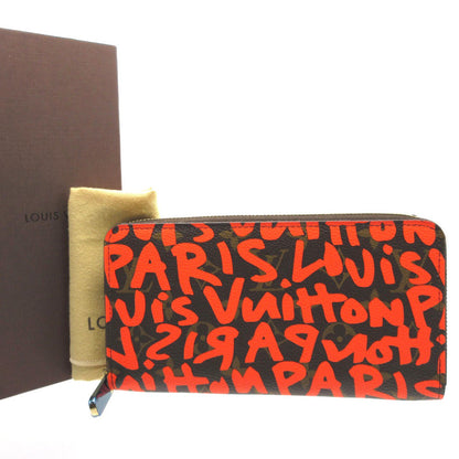 Louis Vuitton Long Wallet Purse M93711 Monogram Canvas Orange Zip Around Monogram Graffiti Zippy