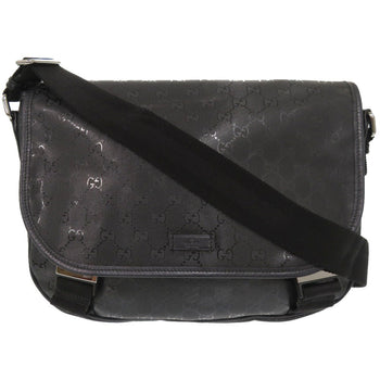 Gucci Shoulder Bag 201732 Pvc Coated Canvas Black Gg Implementation Messenger Bag Mens