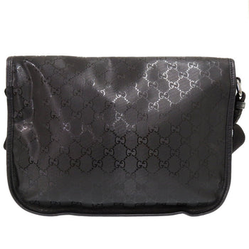 Gucci Shoulder Bag 201732 Pvc Coated Canvas Black Gg Implementation Messenger Bag Mens