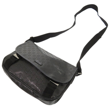 Gucci Shoulder Bag 201732 Pvc Coated Canvas Black Gg Implementation Messenger Bag Mens