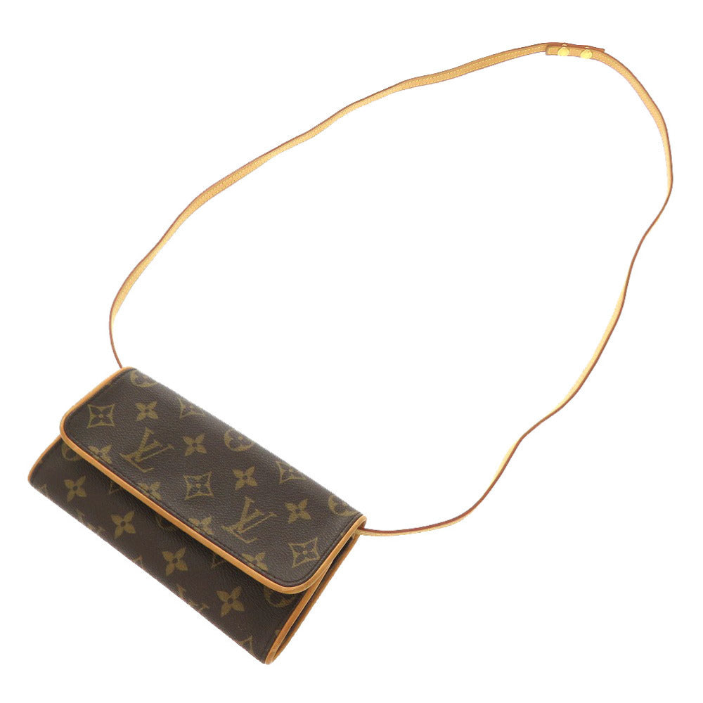 Louis Vuitton Shoulder Bag M51854 Monogram Canvas Brown Monogram Pochette Twin Pm Women
