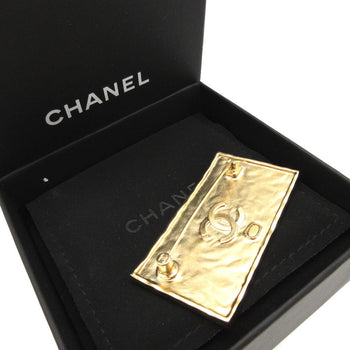 Chanel Brooch Metal Black Logo Women