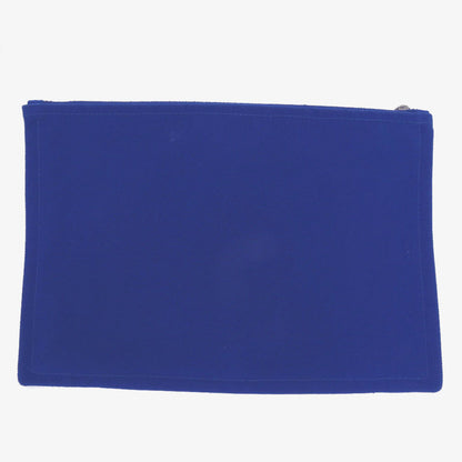 Hermes Pouch Cotton Canvas Blue Flat Pouch Mm Women