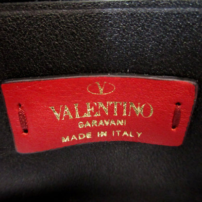 Valentino Coin Case Leather Metallic Pink V Logo Metal Color Wrinkled Finish Women