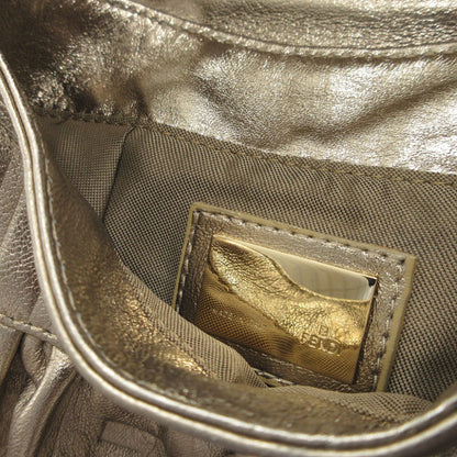 Fendi Pouch 8Bk042 Leather Gold Mini Bag Shoulder Pouch Zucca Pattern Women