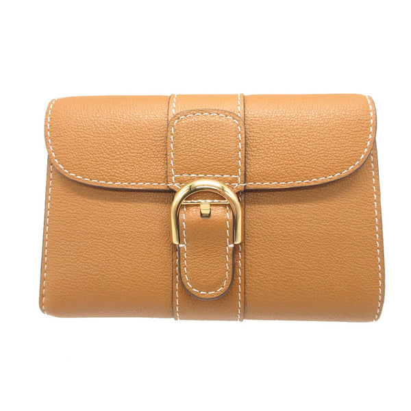 Delvaux Tri-Fold Wallet Ab0493Aauo Leather Brown Brillon Women Secondhand