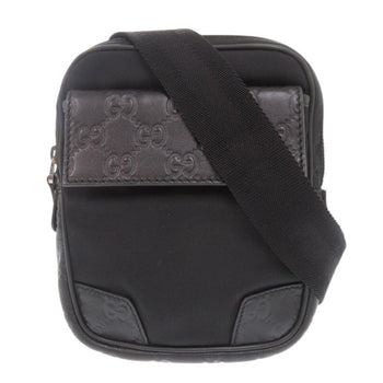 Gucci Waist Bag 161823 Nylon, Leather Black Guccisima