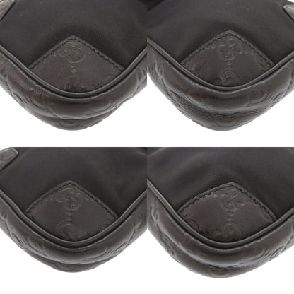 Gucci Waist Bag 161823 Nylon, Leather Black Guccisima