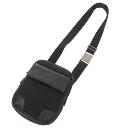Gucci Waist Bag 161823 Nylon, Leather Black Guccisima