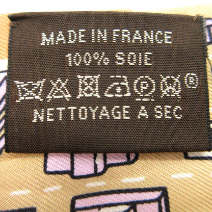 Hermes Scarf Silk Beige Twilly Pantin City Women