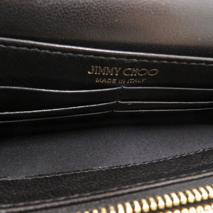Jimmy Choo Long Wallet Purse Velor Black Chain Wallet Women