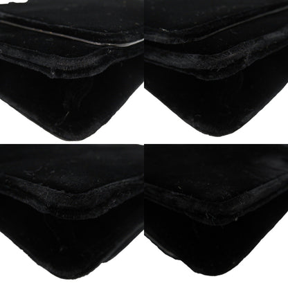 Jimmy Choo Long Wallet Purse Velor Black Chain Wallet Women