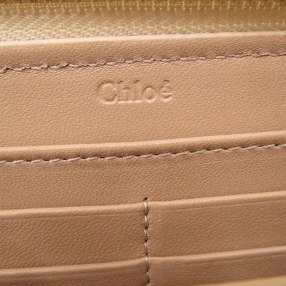 Chloe Long Wallet Purse Leather Beige Women