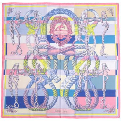 Hermes Scarf Silk Pink Carre90 Double Face Della Cavalleria Women