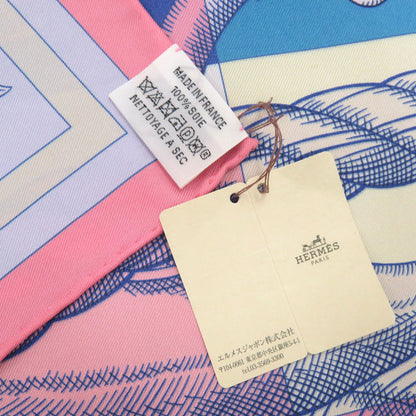 Hermes Scarf Silk Pink Carre90 Double Face Della Cavalleria Women