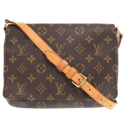 Louis Vuitton Shoulder Bag M51257 Monogram Canvas Brown Monogram Musette Tango Short Strap Women