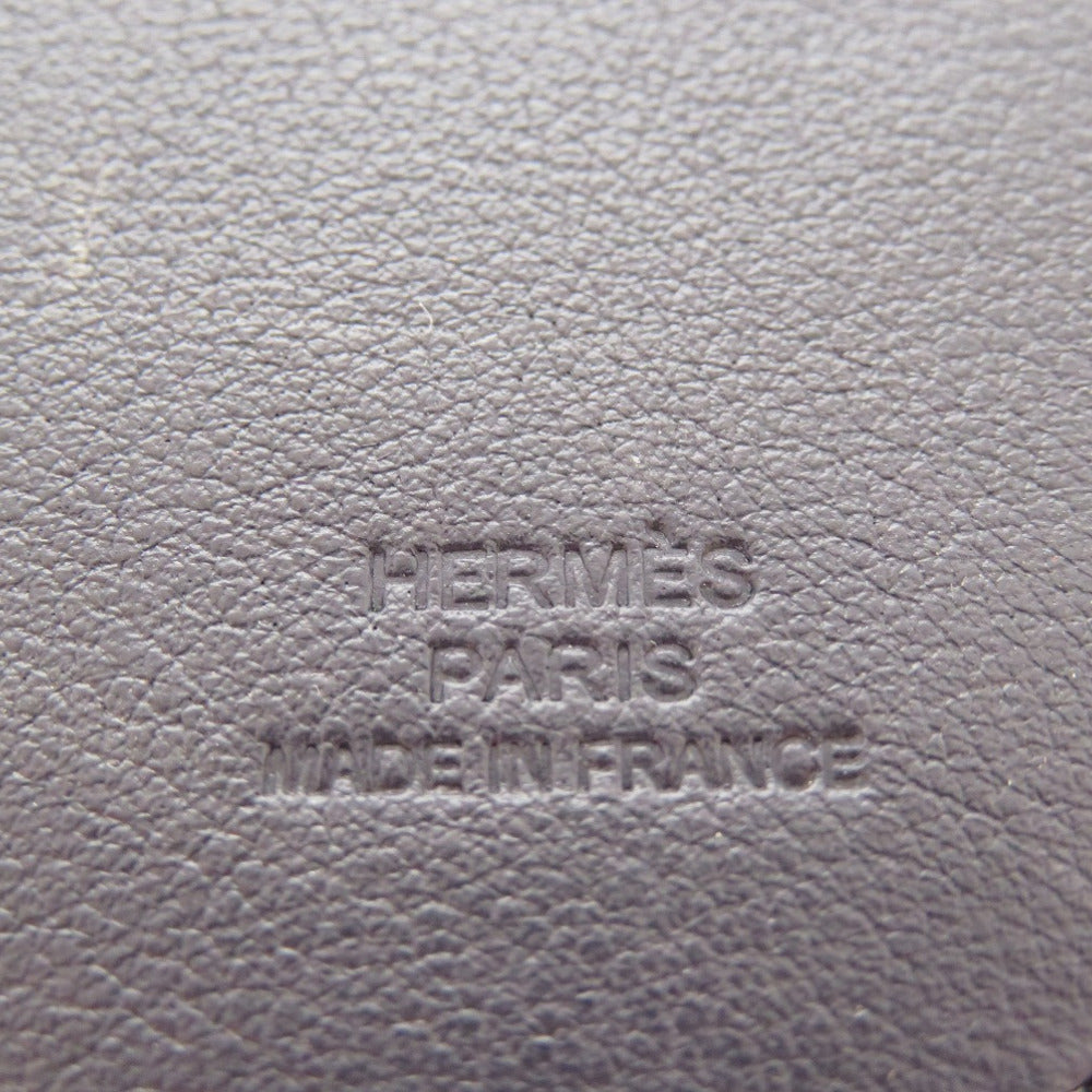 Hermes Key Ring Leather Black Name Tag Motel Sunset Unisex(Unisex)