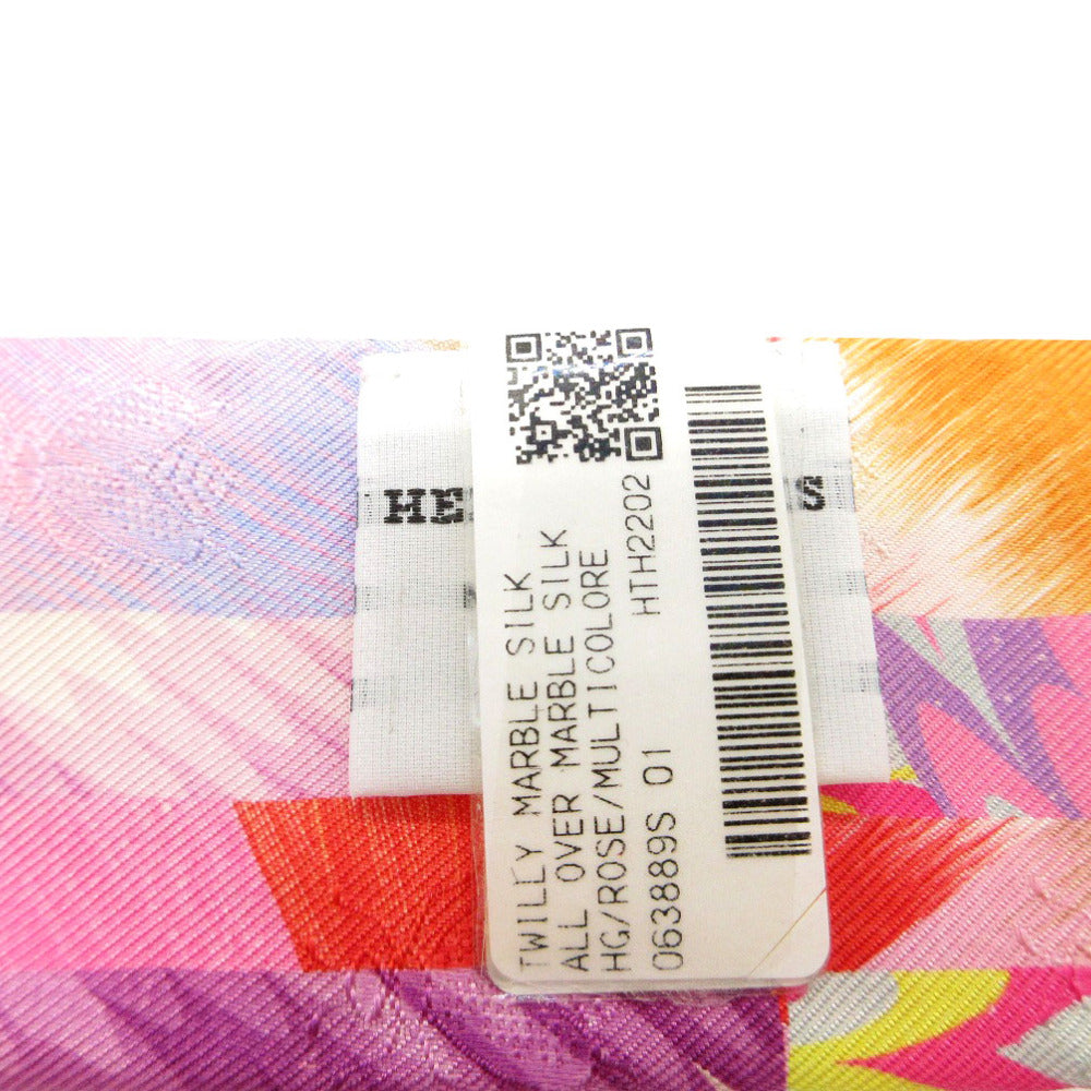 Hermes Scarf Silk Multicolor Twilly Kyoto Marble Women