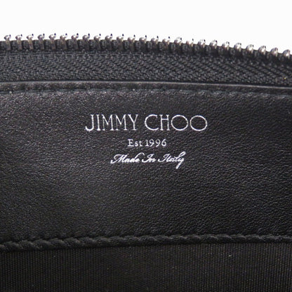Jimmy Choo Long Wallet Purse Leather Gray Star Studs Women