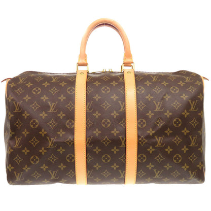 Louis Vuitton Boston Duffel Bag M41428 Monogram Canvas Brown Monogram Keepall 45 Mens