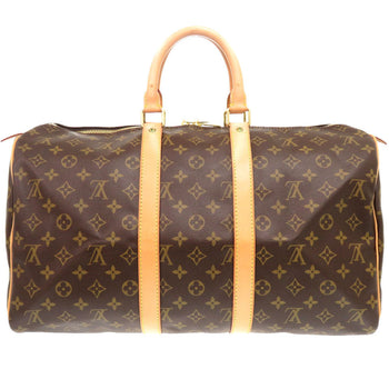Louis Vuitton Boston Duffel Bag M41428 Monogram Canvas Brown Monogram Keepall 45 Mens