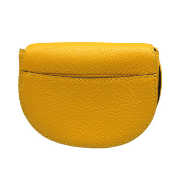Delvaux Coin Case Leather Yellow Wallet Women