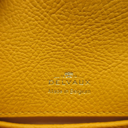 Delvaux Coin Case Leather Yellow Wallet Women