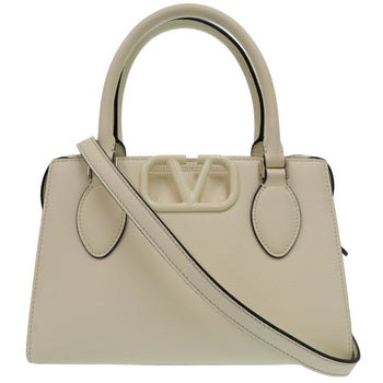 Valentino Handbag Leather Ivory V-Sling 2Way Handbag Women