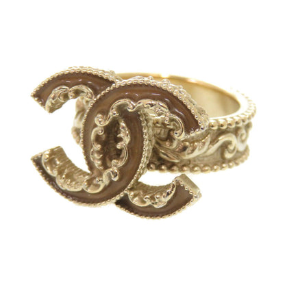 Chanel Ring Metal Gold Coco Mark Women