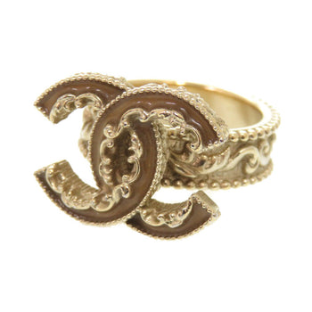 Chanel Ring Metal Gold Coco Mark Women