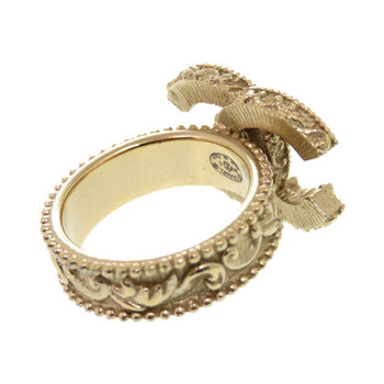 Chanel Ring Metal Gold Coco Mark Women