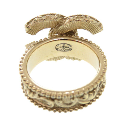Chanel Ring Metal Gold Coco Mark Women