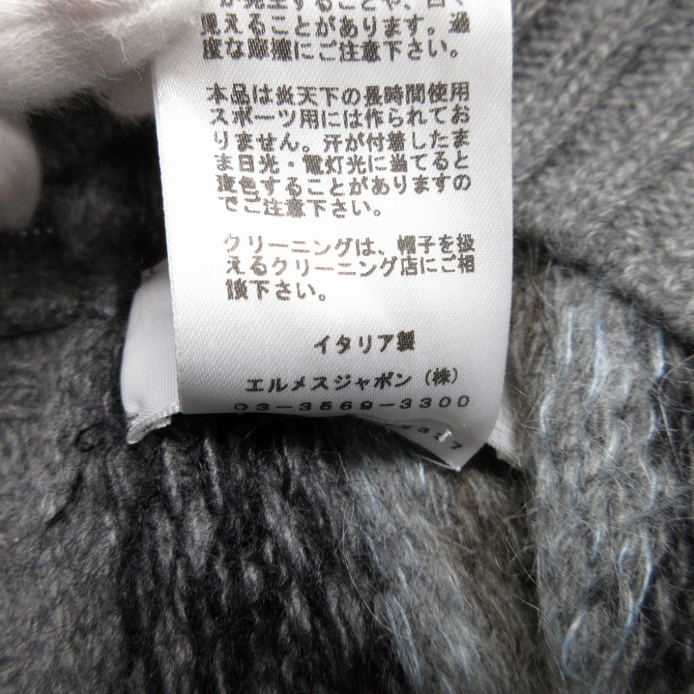 Hermes Other Hats Cashmere, Wool Gray Knitted Hat With Serie Buttons Unisex(Unisex) M
