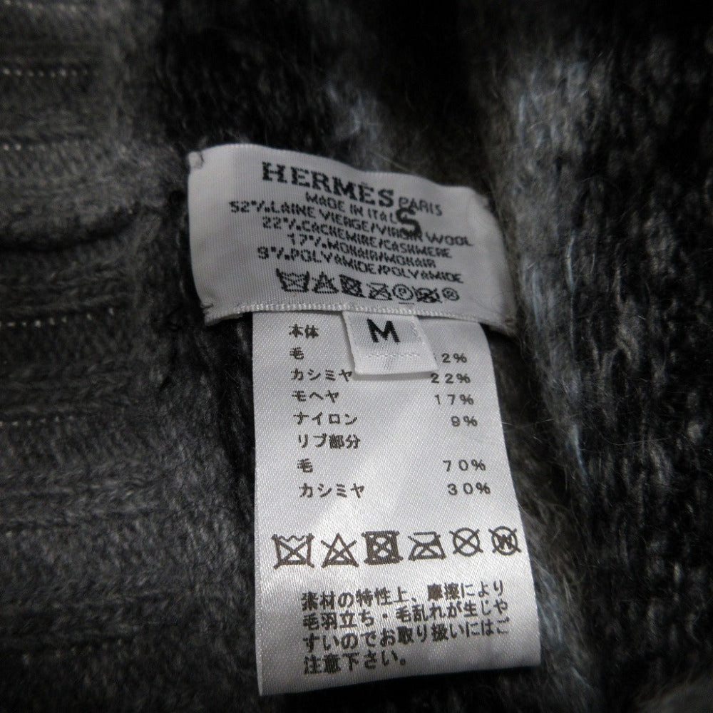 Hermes Other Hats Cashmere, Wool Gray Knitted Hat With Serie Buttons Unisex(Unisex) M