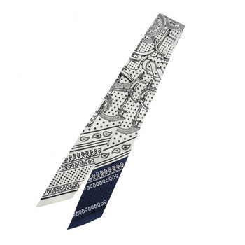 Hermes Scarf 062978S Silk Blanc Twilly Eperon D'Or Women