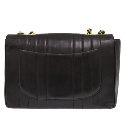 Chanel Shoulder Bag Lambskin Black Mademoiselle Deca Matelasse Coco Mark Women