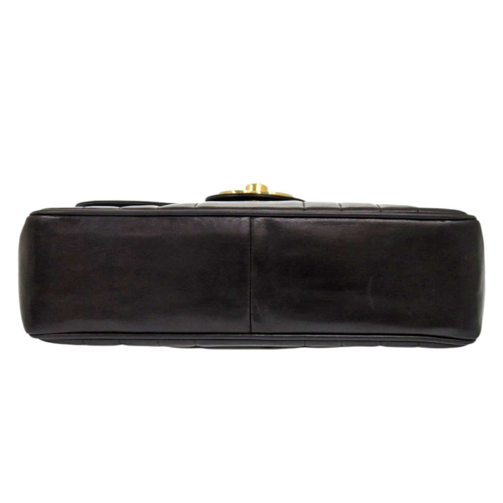 Chanel Shoulder Bag Lambskin Black Mademoiselle Deca Matelasse Coco Mark Women