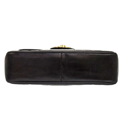 Chanel Shoulder Bag Lambskin Black Mademoiselle Deca Matelasse Coco Mark Women