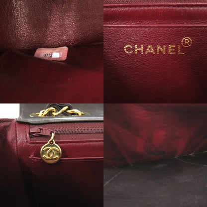 Chanel Shoulder Bag Lambskin Black Mademoiselle Deca Matelasse Coco Mark Women
