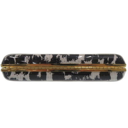 Stella Mccartney Shoulder Bag Plastic Black Leopard Pattern 2Way Clutch Bag Animal Pattern Women