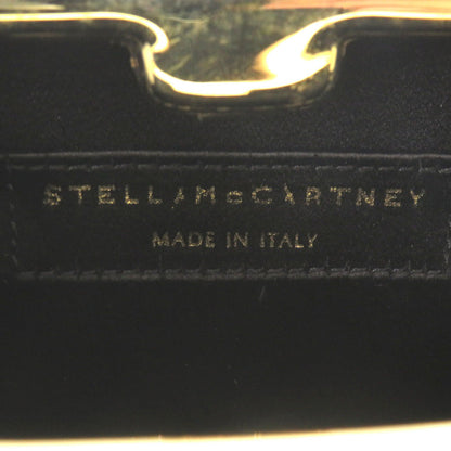 Stella Mccartney Shoulder Bag Plastic Black Leopard Pattern 2Way Clutch Bag Animal Pattern Women