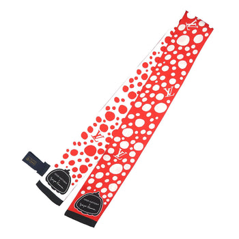 Louis Vuitton Scarf Silk Red Lvxyk Bando Infinity Dot Women