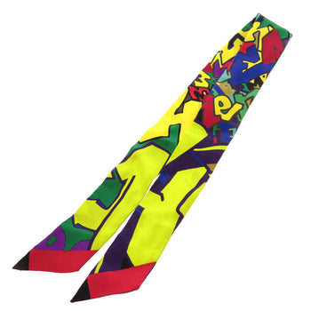 Hermes Scarf Silk Yellow Twilly Graffiti Women