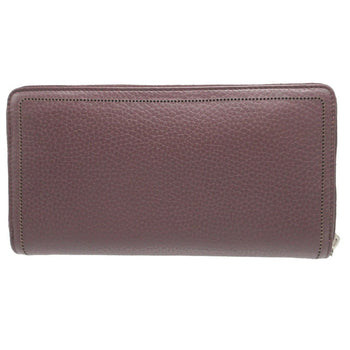 Balenciaga Long Wallet Purse 443521 Leather Brown Zip Around Blackout Women(Unisex)