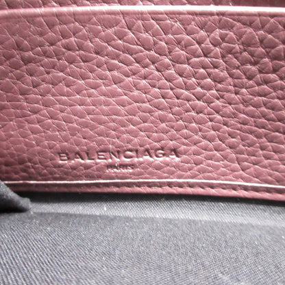 Balenciaga Long Wallet Purse 443521 Leather Brown Zip Around Blackout Women(Unisex)