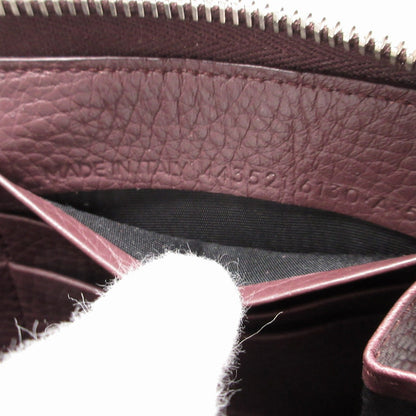 Balenciaga Long Wallet Purse 443521 Leather Brown Zip Around Blackout Women(Unisex)