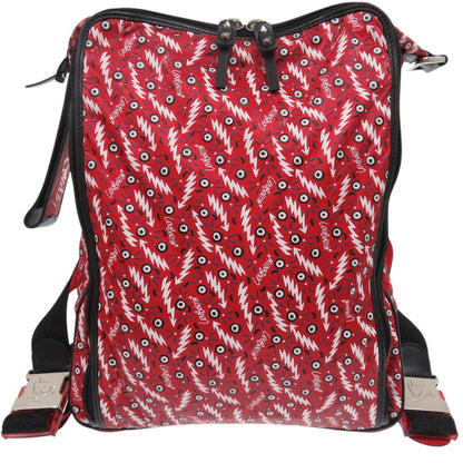 Christian Louboutin Backpack Calfskin Red Hop'N Zip Graphic Print Backpack Women