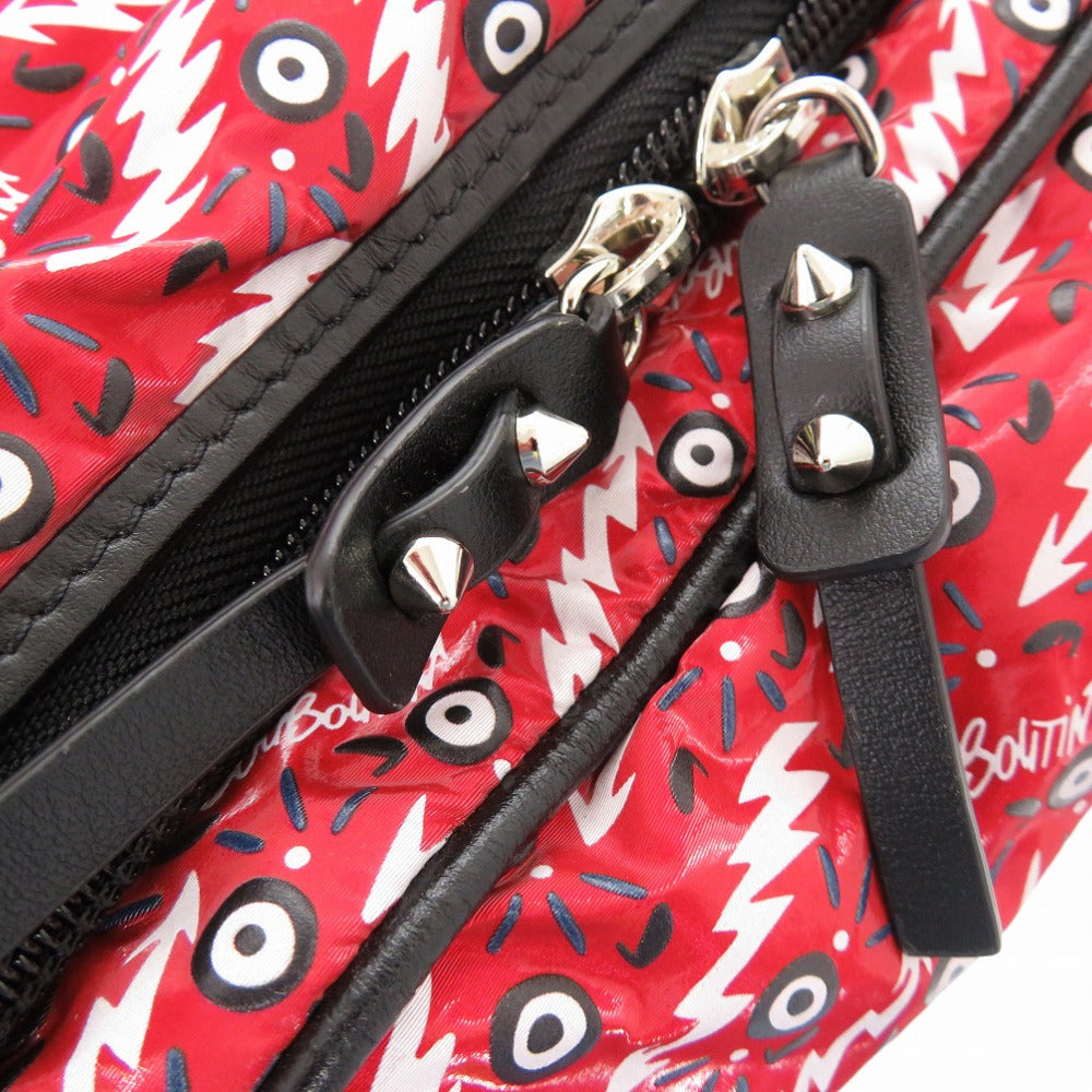 Christian Louboutin Backpack Calfskin Red Hop'N Zip Graphic Print Backpack Women
