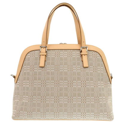 Burberry Handbag Canvas, Leather Beige Women