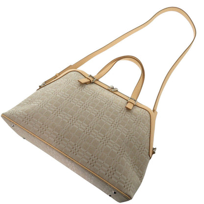 Burberry Handbag Canvas, Leather Beige Women